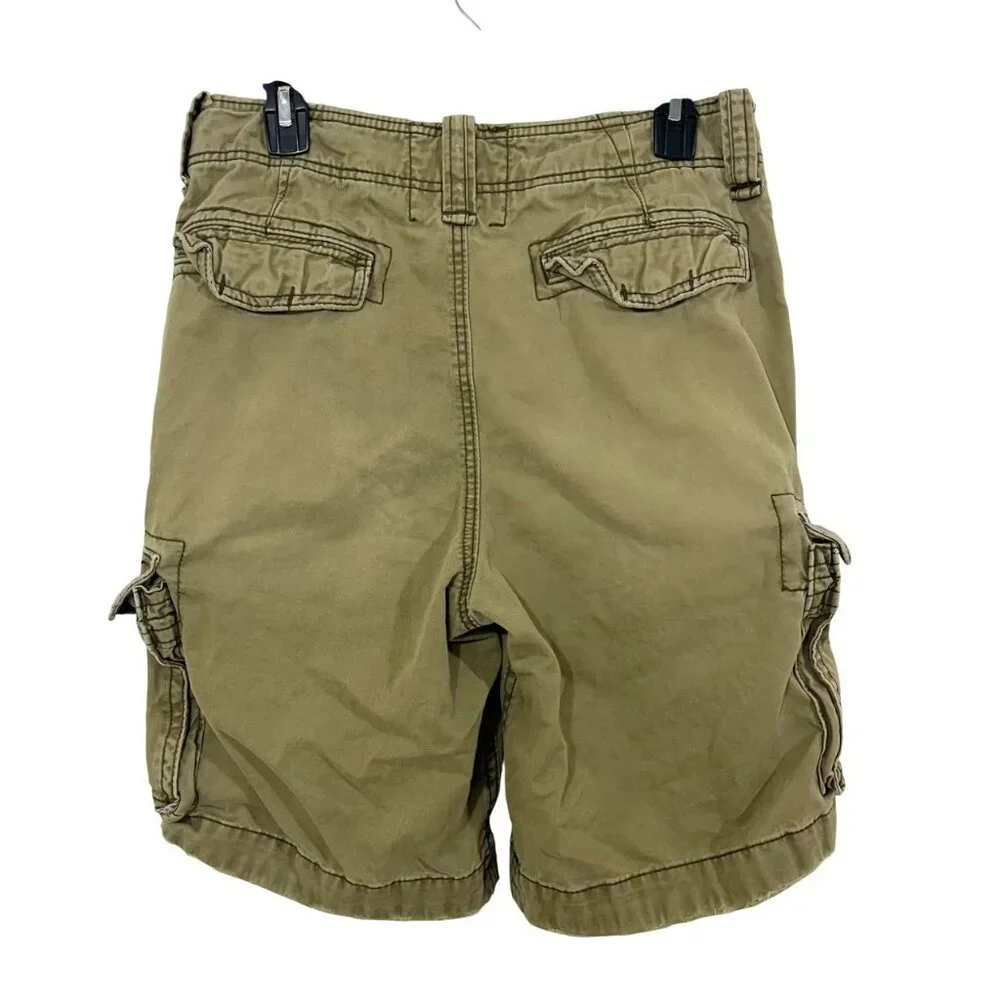 Vintage Hollister Y2K Green Cargo Shorts Distressed -‎ Men's Size 28